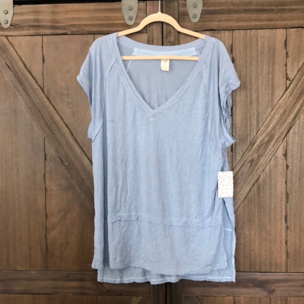 Free People “Voyage Tee”- Baby Blue